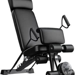 17-in-1 Adjustable Weight Bench with Sit-Up Assistant & Resistance Bands – Foldable Home Gym Fitness Equipment