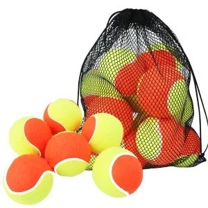 Tennis Balls for Kids – 6pcs Low Compression Training Balls with Carry Bag
